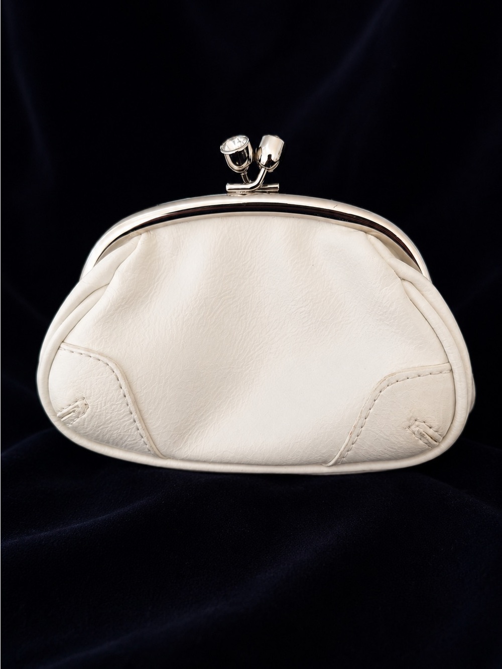 Vintage Style Express Cream Kiss-Lock Mini Clutch/Coin Purse